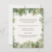 ポインセティア，ろうそく，松，鐘，クリスマスイブ シーズンカード (裏面)