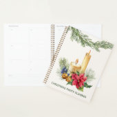 ポインセティア，ろうそく，松，鐘，クリスマスパーティー プランナー手帳 (ディスプレー)