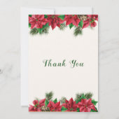 ポインセティア、ホリー、パインクリスマスパーティー 招待状 (裏面)