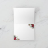 ポインセティア、金ゴールド紙吹雪シスタークリスマス カード (内部)