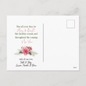 ポインセティシアクリスマスグリッターホリディポストカード シーズンポストカード (裏面)