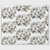 ポインセティシアクリスマスフローララッピング紙 ラッピングペーパー (フラット)