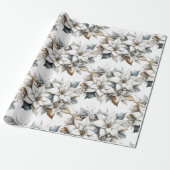 ポインセティシアクリスマスフローララッピング紙 ラッピングペーパー (アンロールド)