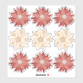 ポインセティシアクリスマスホリデービニールステッカー シール (シート)