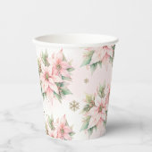 ポインセティシピンクウィンターオネダーランド誕生日 紙コップ (正面)