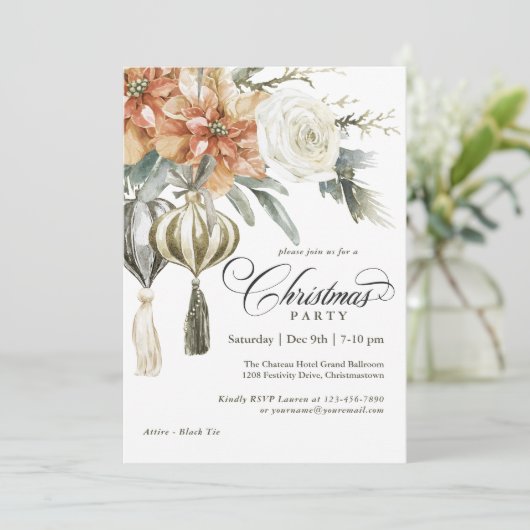 ポインセテエレガントィアとオーナメントクリスマスパーティー 招待状 (スタンド正面)