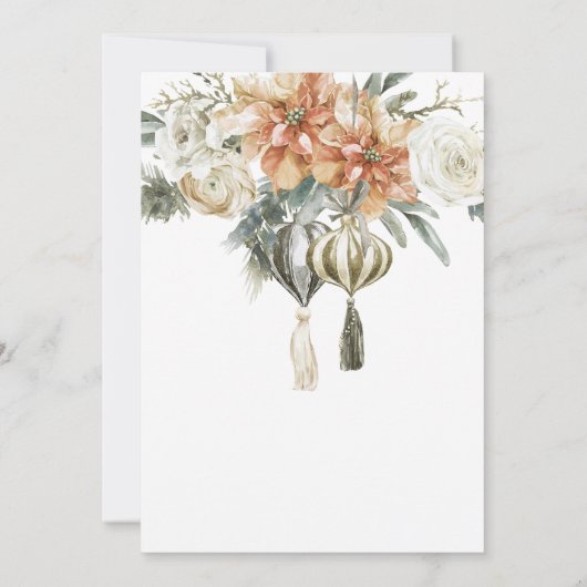 ポインセテエレガントィアとオーナメントクリスマスパーティー 招待状 (裏面)