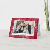 ポインセテエレガントィアとピネコーンクランベリーの写真 シーズンカード (正面)