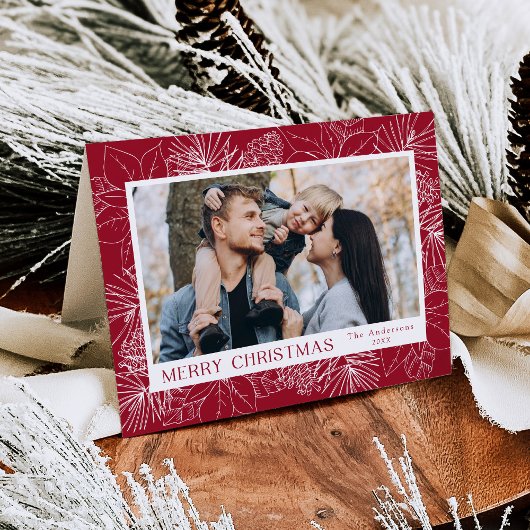 ポインセテエレガントィアとピネコーンクランベリーの写真 シーズンカード