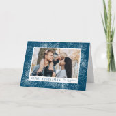 ポインセテエレガントィアとピネコーンブルー2枚の写真 シーズンカード (正面)