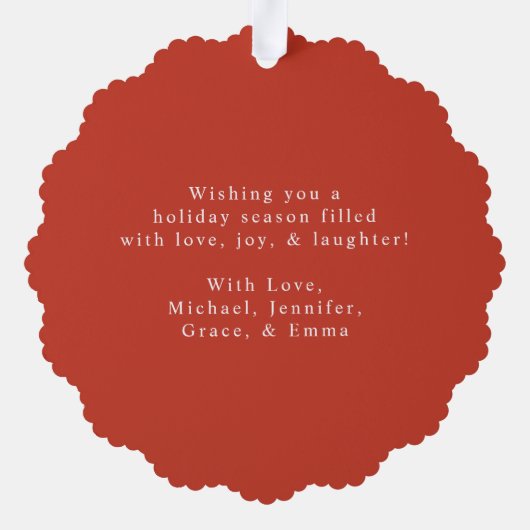 ポインセテエレガントィアと緑の非写真の休日 オーナメントカード (裏面)