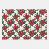 ポインセテエレガントィアと緑 ラッピングペーパーシート (正面2)