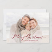 ポインセテエレガントィアのスクリプト |クリスマスフルフォト シーズンカード (正面)