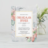 ポインセテエレガントィアクリスマスホリデーディナー 招待状 (スタンド正面)