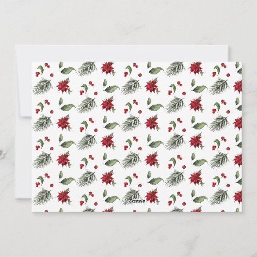 ポインセテエレガントィアス写真楽しいクリスマススクリプト シーズンカード (裏面)