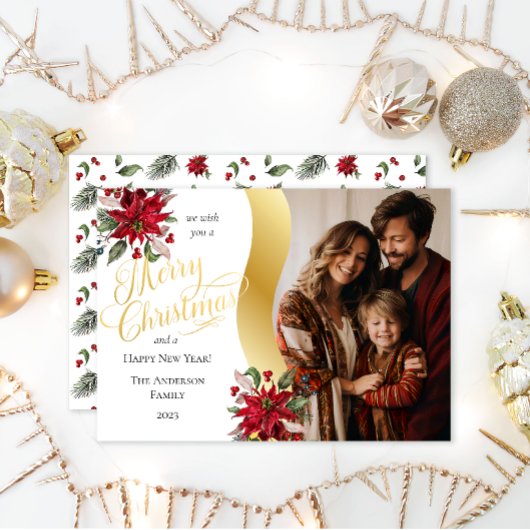 ポインセテエレガントィアス写真楽しいクリスマススクリプト シーズンカード