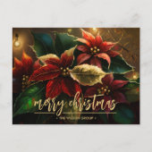 ポインセテエレガントィアス・ビジネス・クリスマス・サンキュー シーズンポストカード (正面)