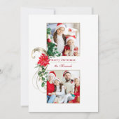 ポインセテエレガントィアス&金ゴールドスクロール2写真 シーズンカード (正面)