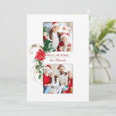 ポインセテエレガントィアス&金ゴールドスクロール2写真 シーズンカード (スタンド正面)