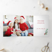 ポインセテエレガントィアス&金ゴールドスクロール2写真 三つ折りカード (内部)