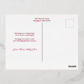 ポインセテエレガントィアス&金ゴールドスクロール2写真 箔シーズンポストカード (裏面)