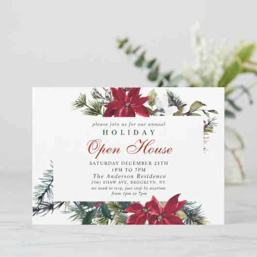 ポインセテエレガントィアホリデークリスマスオープンハウス 招待状 (スタンド正面)