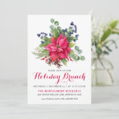 ポインセテエレガントィアレッドクリスマスホリデーブランチ 招待状 (スタンド正面)