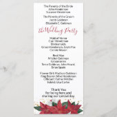 ポインセテエレガントィアレッドクリスマス結婚式 プログラム (裏面)