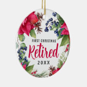 ポインセテエレガントィ初めてのクリスマス退職した写真C セラミックオーナメント (右)