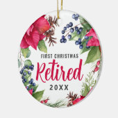 ポインセテエレガントィ初めてのクリスマス退職した写真C セラミックオーナメント (左)