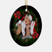 ポインセテカスタムィア写真クリスマスオーナメント セラミックオーナメント (右)