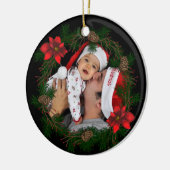ポインセテカスタムィア写真クリスマスオーナメント セラミックオーナメント (左)