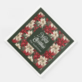 ポインセテパーソナライズされたィアナプキンズシックホリデイスタイル (コーナー)