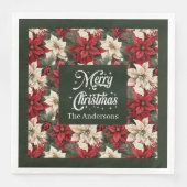 ポインセテパーソナライズされたィアナプキンズシックホリデイスタイル (正面)