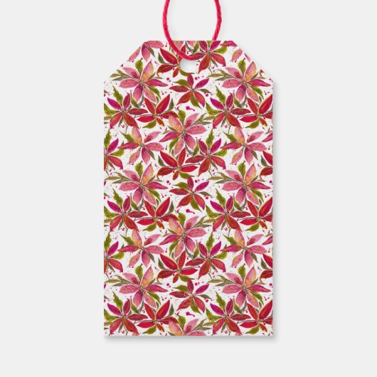 ポインセテパーソナライズされたィアハッピーホリデーギフトラベル ギフトタグ (裏面)