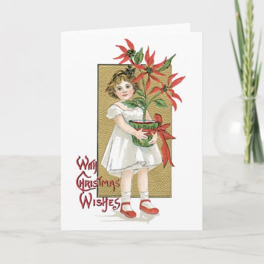 ポインセテファッションドィアを持つ少女 シーズンカード (正面)