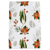 ポインセテモダンィア&グリーンリー |クリスマス ミディアムペーパーバッグ (裏面)