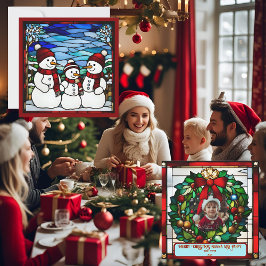 ポインセテ独身のチアフェイクステンドグラス