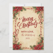 ポインセテ素朴ィアホリデイ シーズンカード (正面)