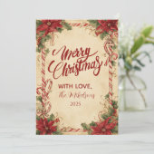 ポインセテ素朴ィアホリデイ シーズンカード (スタンド正面)