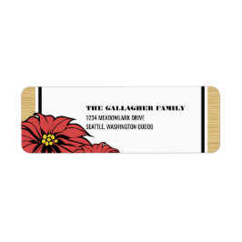 ポインセテ素朴ィアホリデイ ラベル