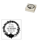 ポインセテ素朴ィアリースホリデーズ差出人住所 ラバースタンプ (押印)