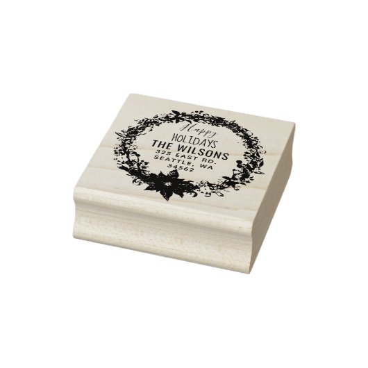 ポインセテ素朴ィアリースホリデーズ差出人住所 ラバースタンプ (スタンプ)