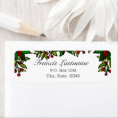 ポインセテ縁どィアクリスマス差出人住所ラベル ラベル (インサイチュ)