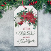 ポインセテ赤と白ィアブーケホリデイ ギフトタグ