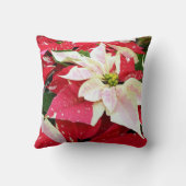 ポインセテ赤と白ィアホリデイ装飾用クッション クッション (裏面)