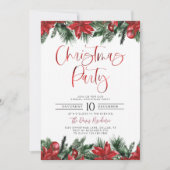 ポインセモダンッタクリスマスパーティの招待状 招待状 (正面)