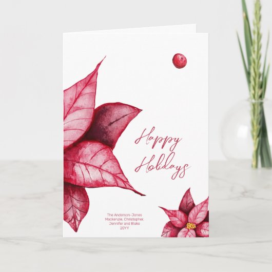 ポインセモダンッティアフォードクリスマスホリデーカード カード (正面)