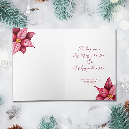 ポインセモダンッティアフォードクリスマスホリデーカード カード