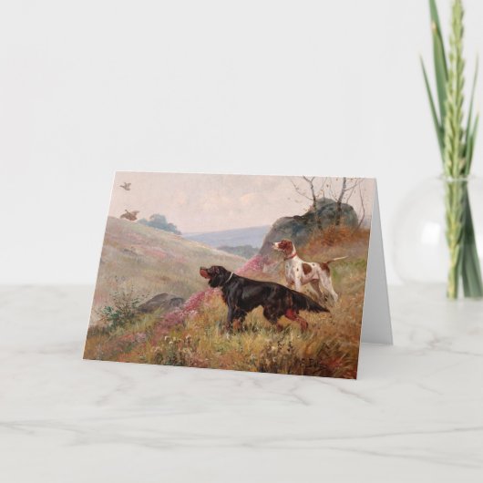 ポインタとセッターを持つ横向き | ユージーンプティ カード (正面)